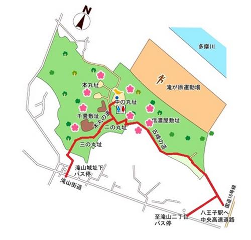 滝山城跡案内図