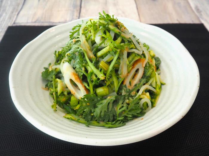 もやしときゅうりと春菊の和えサラダ