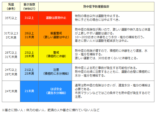 運動に関する指針