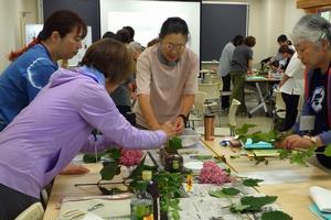 さし芽実習の様子