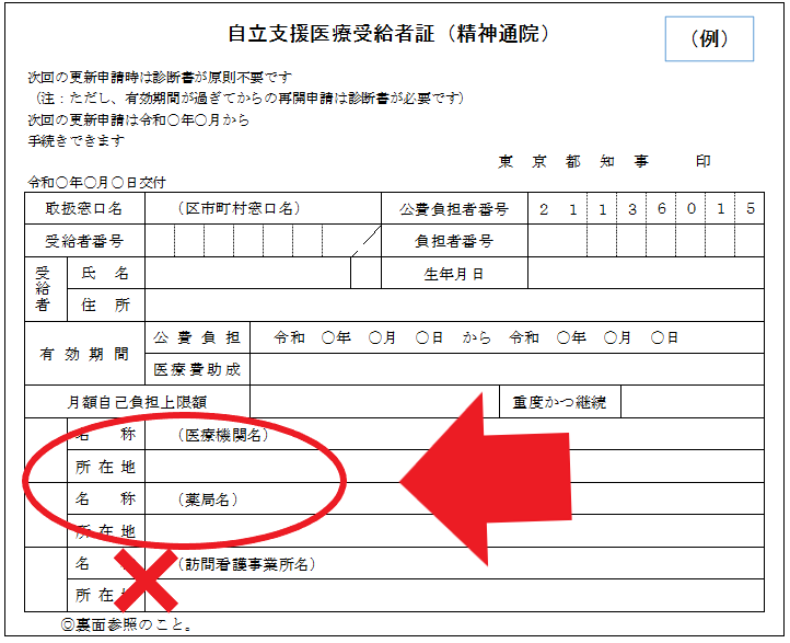 受給者証画像（病院・薬局変更）